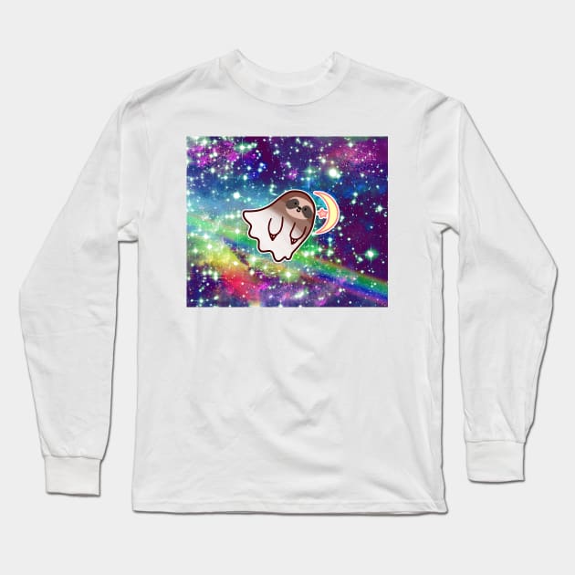 Ghost Sloth - Rainbow Space Long Sleeve T-Shirt by saradaboru